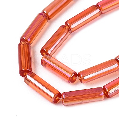 Electroplate Transparent Glass Beads Strands EGLA-Q132-02A-C02-1