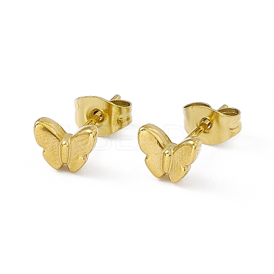 PVD Vacuum Plating 304 Stainless Steel Tiny Butterfly Stud Earrings for Women EJEW-P212-10G-1