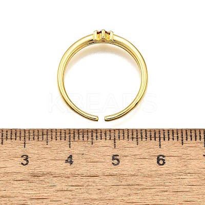 Brass Micro Pave Cubic Zirconia Cuff Rings for Women RJEW-H247-34G-02-1