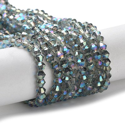 Electroplate Glass Beads Strands EGLA-J026-3mm-F10-1