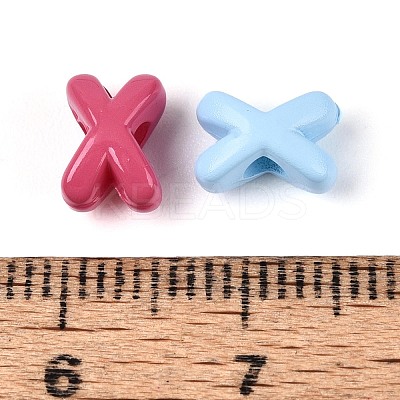 Spray Printed Opaque Acrylic Beads OACR-N156-03-1