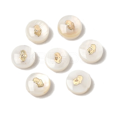 Natural Freshwater Shell Flat Round Beads SHEL-C009-01B-1