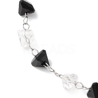 Glass Triangle Beads Link Bracelets BJEW-G774-04P-1