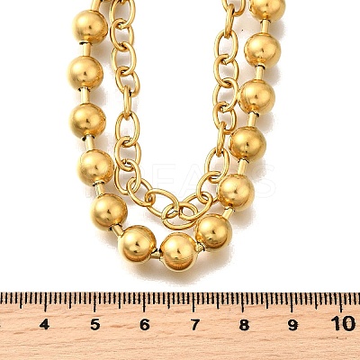 304 Stainless Steel Cable Chain & Ball Chain Necklaces for Women NJEW-F340-02G-1