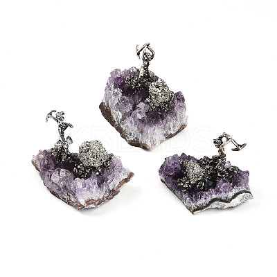 Natural Amethyst Cluster Base Sculpture G-N347-02B-1