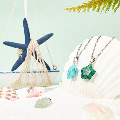 30Pcs 15 Colors Gemstone Pendants G-SC0001-38-1