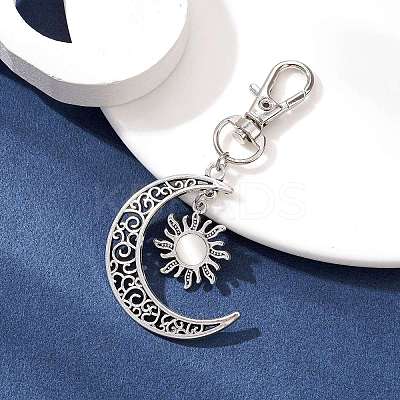 Moon & Sun Alloy Pendant Decorations HJEW-JM01596-03-1