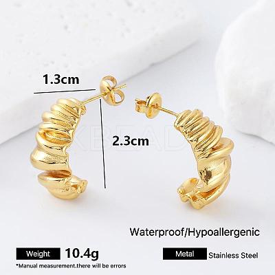 Irregular 304 Stainless Steel Twisted Stud Earrings for Women FC7299-1
