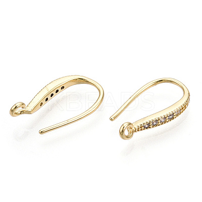 Brass Micro Pave Clear Cubic Zirconia Earring Hooks LS-ZIRC-S068-002-NF-1