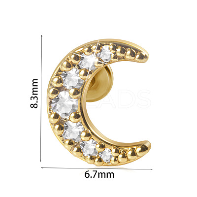 304 Stainless Steel Micro Pave Clear Cubic Zirconia Cartilage Earrings WG369ED-39-1