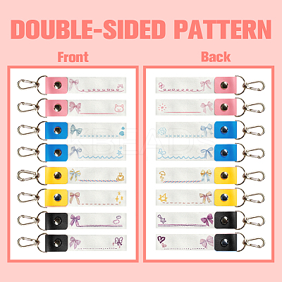 PU Leather & Cotton Name Marker Keychain AJEW-WH0514-043-1