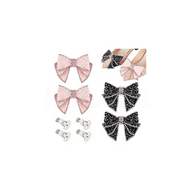 Resin Rhinestone Bowknot Shoes Charms FIND-GA0004-20-1