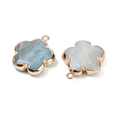 Natural Flower Amazonite Pendants G-P566-01G-15-1