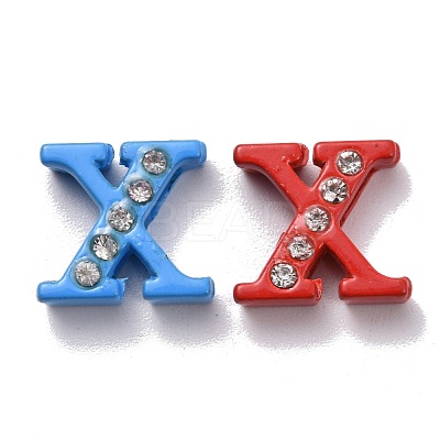 Spray Painted Zinc Alloy Slide Charms ALRI-WH0005-13X-1