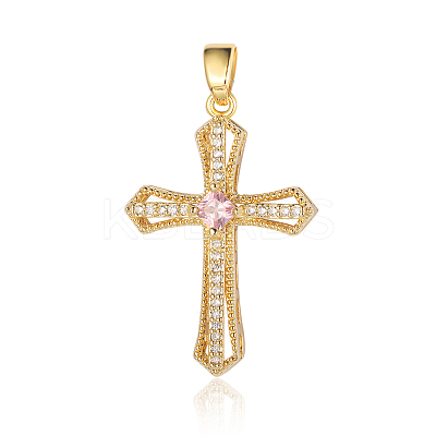 3Pcs Brass Micro Pave Cubic Zirconia Pendants ZIRC-OY001-60-1