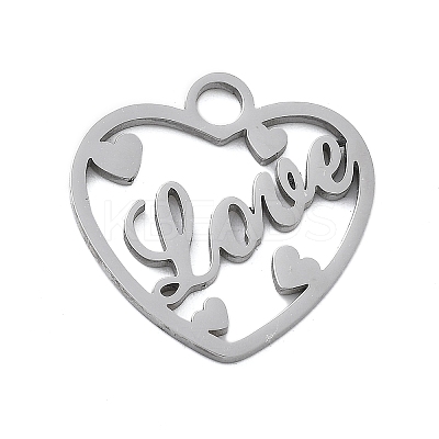 304 Stainless Steel Pendants STAS-I327-13P-1
