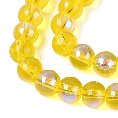 Transparent Electroplate Glass Beads Strands EGLA-Q132-6MM-01A-02-1