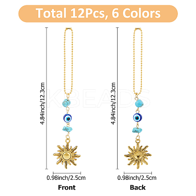 Natural Gemstone and Alloy Pendants Decoration HJEW-FH00007-1