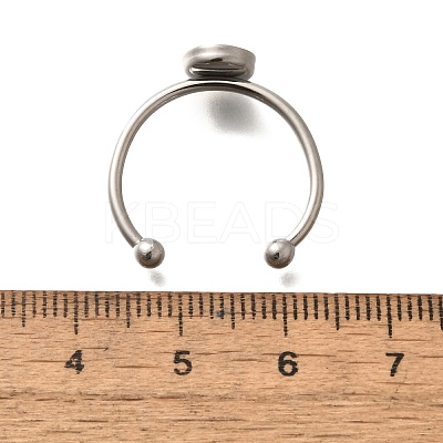 304 Stainless Steel Open Cuff Ring Components STAS-M057-01B-P-1