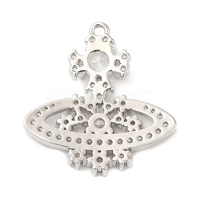 Rack Plating Brass Pave Cubic Zirconia Pendants KK-R150-05P-1