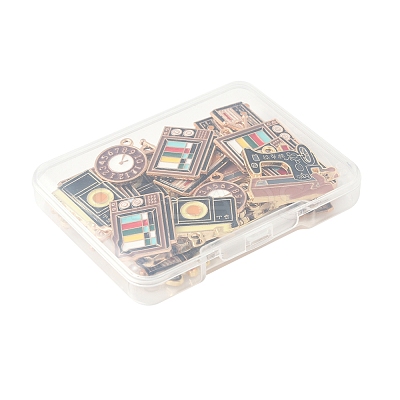 25Pcs 5 Styles Alloy Enamel Pendants ENAM-FS0003-14-1