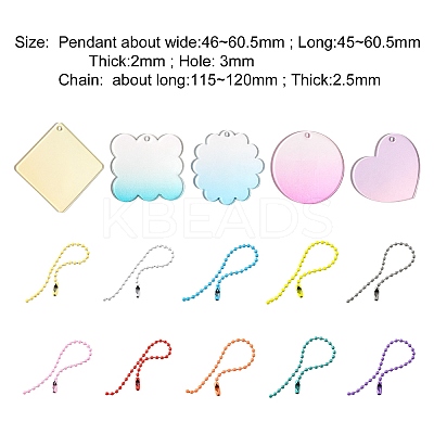 20Pcs 10 Style Acrylic Blank Pendants DIY-CJC0002-012-1