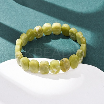 Natural Lemon Jade Faceted Beaded Stretch Bracelets for Women BJEW-K251-07G-1