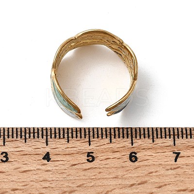 304 Stainless Steel Enamel Open Cuff Rings RJEW-L335-02A-G-1