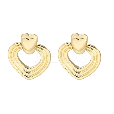 Rack Plating Brass Dangle Stud Earrings EJEW-M230-01G-1
