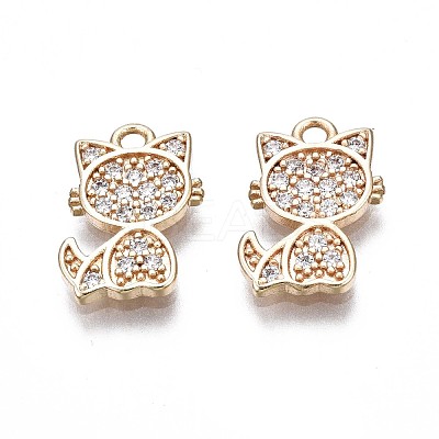 Brass Micro Pave Clear Cubic Zirconia Charms KK-Q764-016-1
