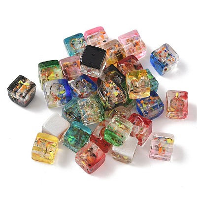 Baking Paint Handmade Gold Sand Lampwork Beads LAMP-P072-01B-M-1