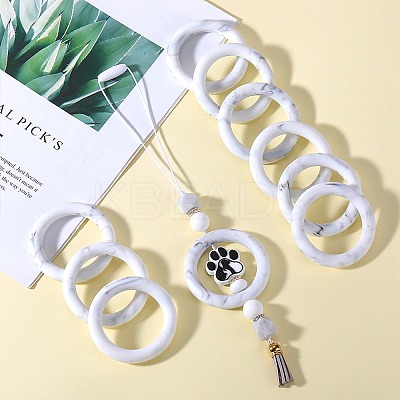 9Pcs Ring Food Grade Eco-Friendly Silicone Focal Beads JX895C-1
