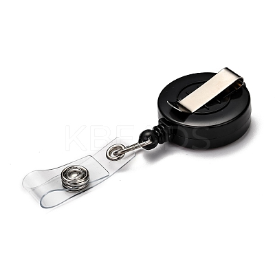 Flat Round ABS Plastic Badge Reel AJEW-I053-37G-1