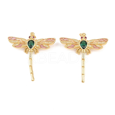 Autumn Theme Brass Micro Pave Cubic Zirconia Pendants ZIRC-L100-005G-1