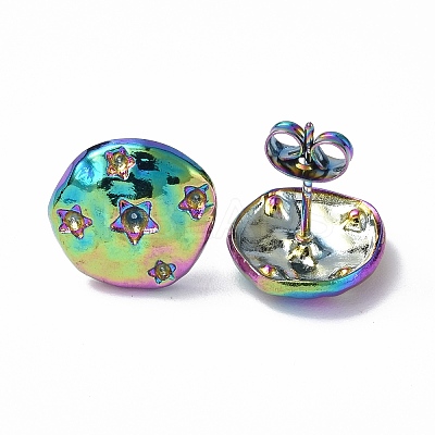 Ion Plating(IP) 304 Stainless Steel Stud Earring Findings STAS-F286-18MC-1