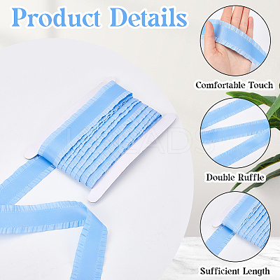 10 Yards Polyester Ruffled Lace Ribbon DIY-CY0001-23A-1