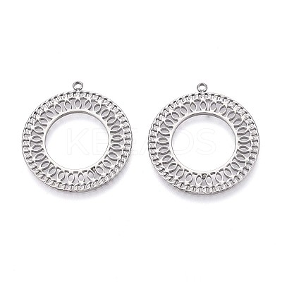 304 Stainless Steel Hollow Pendants STAS-T064-72P-1