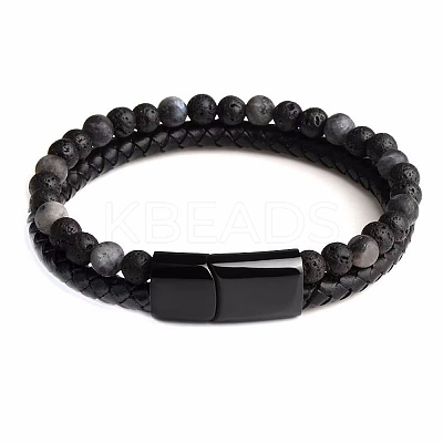 Natural Lava Rock  Beaded Bracelets PW24070699879-1