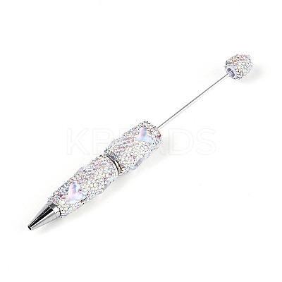 Fishtail Resin & Polymer Clay Pave Rhinestone Ball-Point Pen AJEW-T013-05G-1