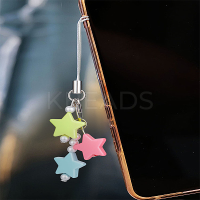 1Pc Resin with Alloy and Nylon Cord Mobile Accessories Decoration HJEW-LP0002-12E-1