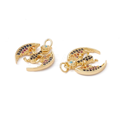 Rack Plating Brass Micro Pave Colorful Cubic Zirconia Pendants ZIRC-C040-48A-G-1