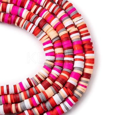 Handmade Polymer Clay Beads Strands CLAY-R089-4mm-T05C-1
