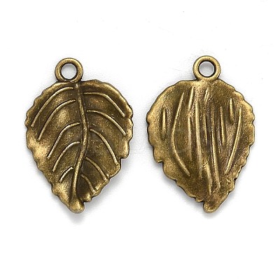 Mixed Style Tibetan Style Alloy Leaf Pendants TIBEP-F040-01AB-1