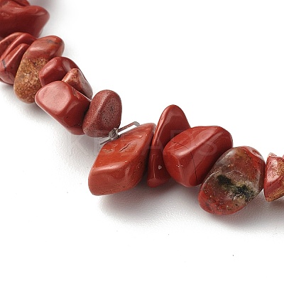 Natural Red Jasper Chip Beads Stretch Bracelets for Children BJEW-JB06388-09-1