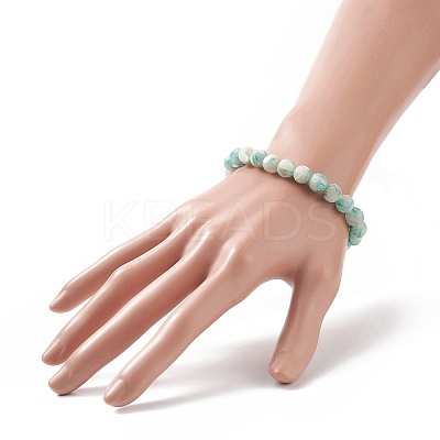 Dyed Natural Selenite Beaded Stretch Bracelet Sets BJEW-JB09200-1