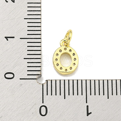 Letter Brass Micro Pave Clear Cubic Zirconia Pendants KK-K354-06G-O-1