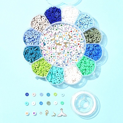 Handmade Polymer Clay Heishi Bead DIY Jewelry Kits DIY-FS0006-66B-1