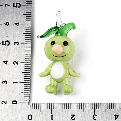Handmade Lampwork Cartoon Radish Pendants LAMP-T025-10B-1