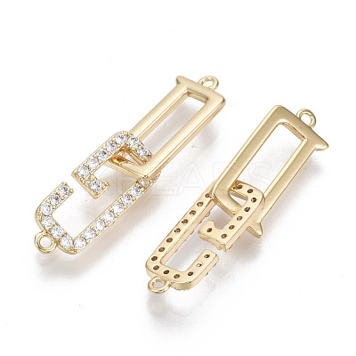 Brass Micro Pave Clear Cubic Zirconia Hook and S-Hook Clasps KK-S356-064-NF-1