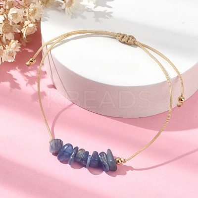 Natural Kyanite Chips Braided Bead Bracelets BJEW-JB09851-09-1